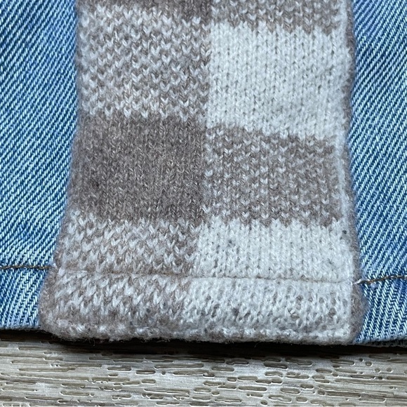 Still Here New York Wool Gingham Tate Denim Straight Mom Jeans Vintage Blue 24 - Picture 8 of 14